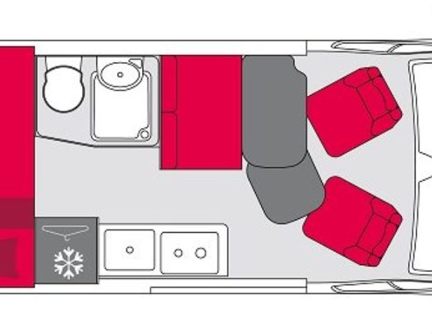 Furgoneta camper de alquiler Pilote V600S Exclusive Edition plano